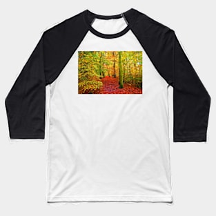 Autumn Woodland with Artistic Texture Baseball T-Shirt